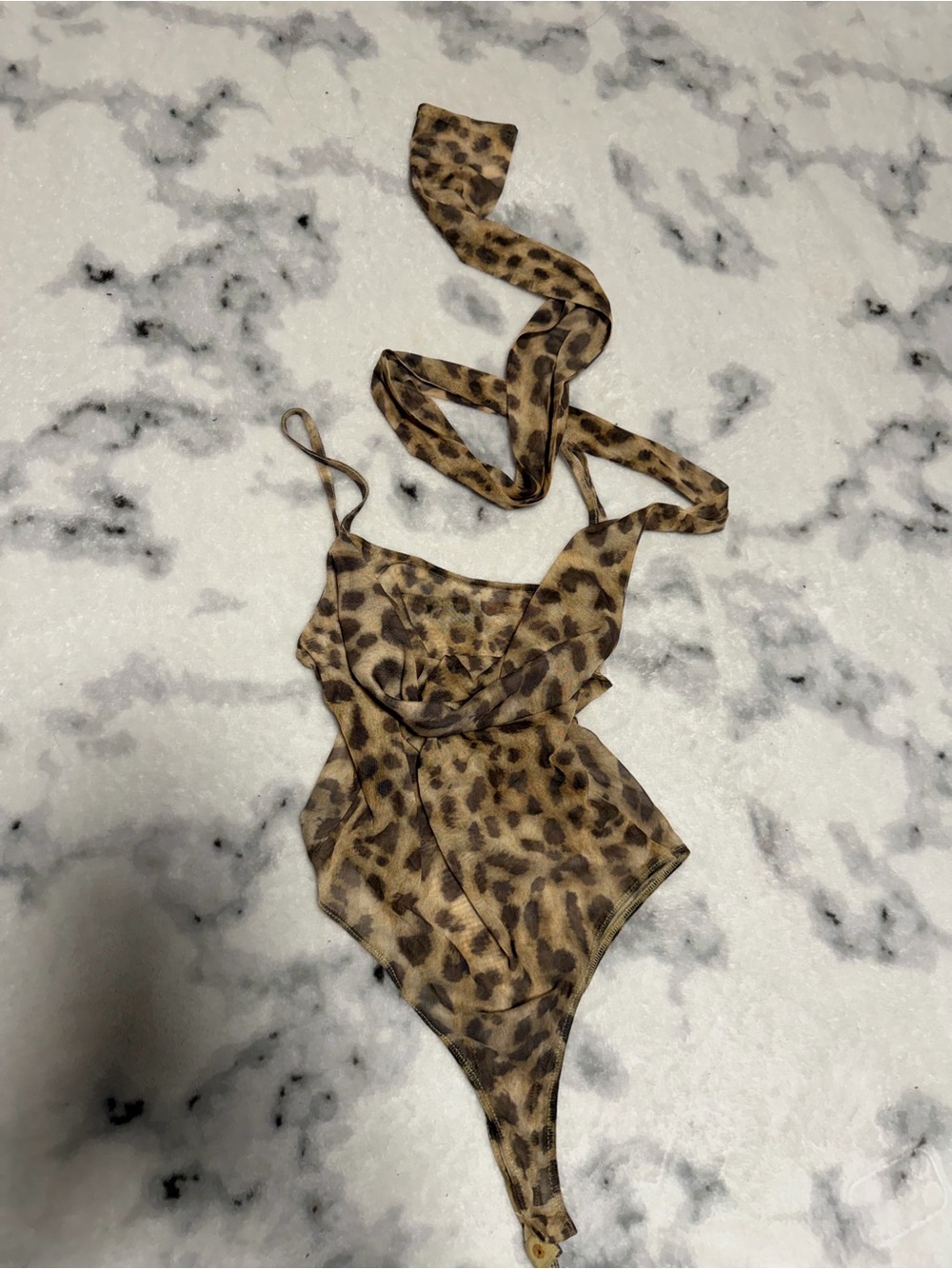 Zara Leopard Print Bodysuit in Brown and Black